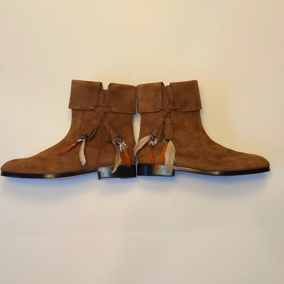 Aquazurra Ankle Boots With Feather Tassels - Picture 4 of 14